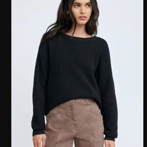 Wilfred Free Aritzia Isabelli Sweater 100% Merino Wool Waffle Knit Pullover M